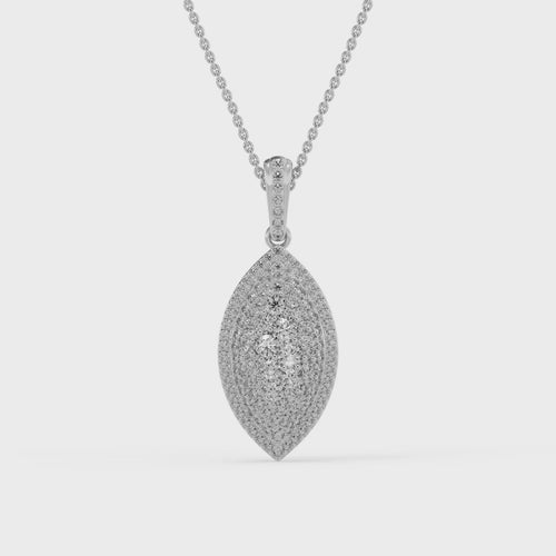 1.15TCW Round Cut Moissanite Leaf Diamond Necklace For Women