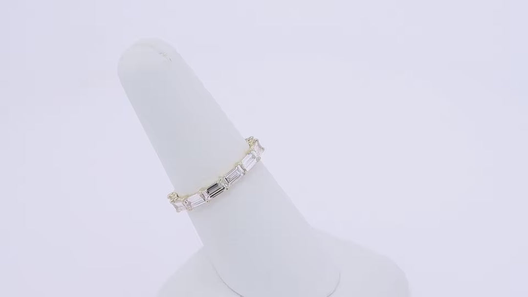 Baguette Cut DE-VS1 Lab Grown Diamond Full Eternity Wedding Band