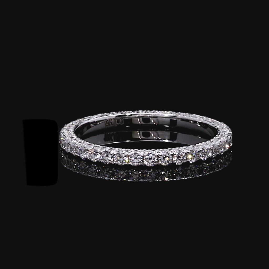 Round FG-VS1 Lab Grown Diamond Three Side Pave Wedding Band