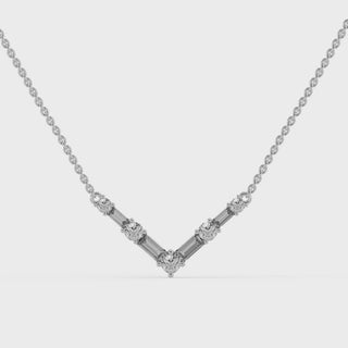 0.68TCW Round Cut Five Stone Diamond Moissanite Necklace For Her