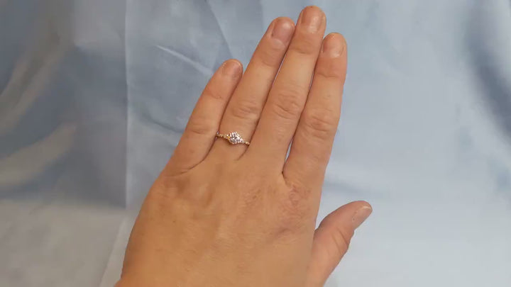 0.50CT Cluster Round Lab Grown Diamond Engagement Ring