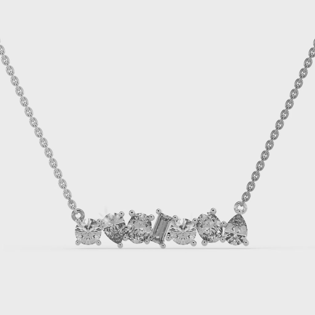 1.0TCW Six Stone Diamond Leia Moissanite Necklace For Women