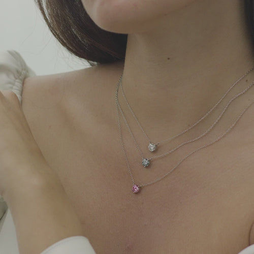 1.0CT Round Cut Diamond Colleen Moissanite Necklace For Her