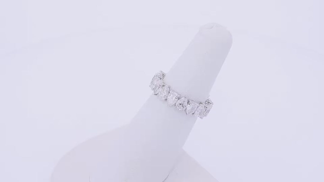 Pear Cut DE-VS1 Lab Grown Diamond Alternative Eternity Wedding Band