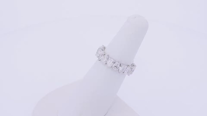Pear Cut DE-VS1 Lab Grown Diamond Alternative Eternity Wedding Band