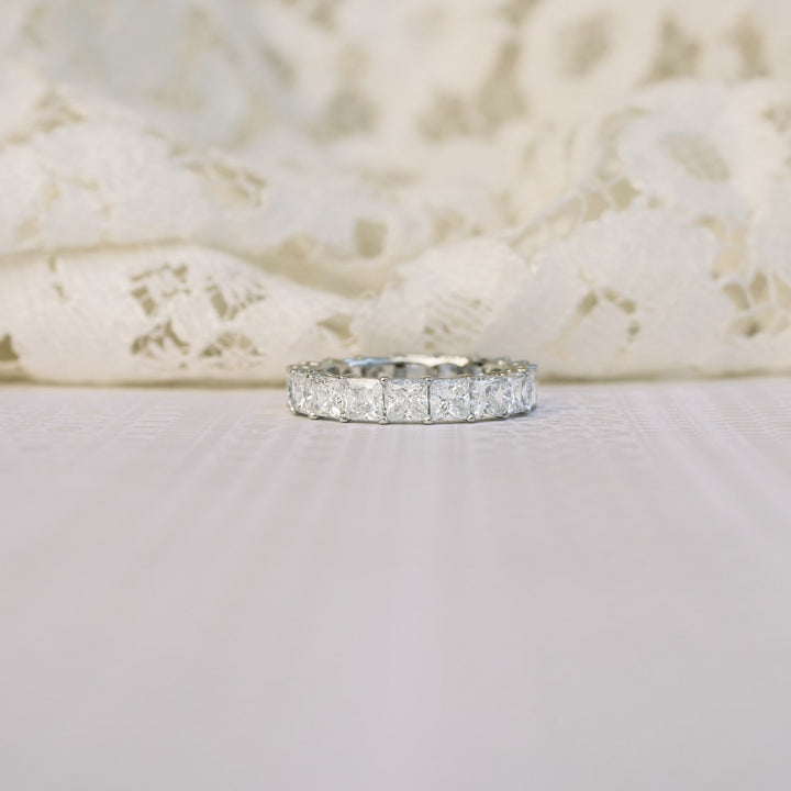 Princess Cut DE-VS1 Lab Grown Diamond Full Eternity Wedding Band