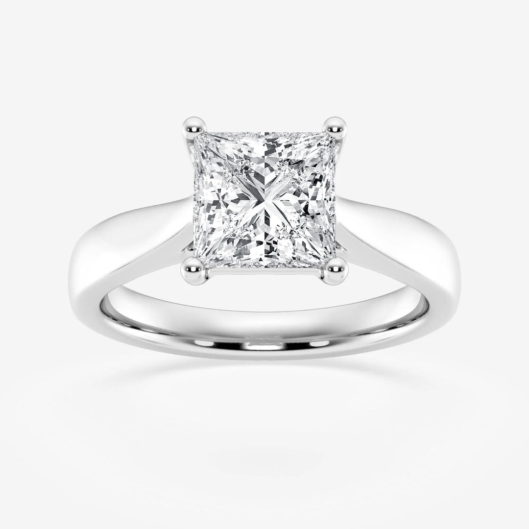 1.0CT Princess Cut Moissanite Diamond Solitaire Engagement Ring