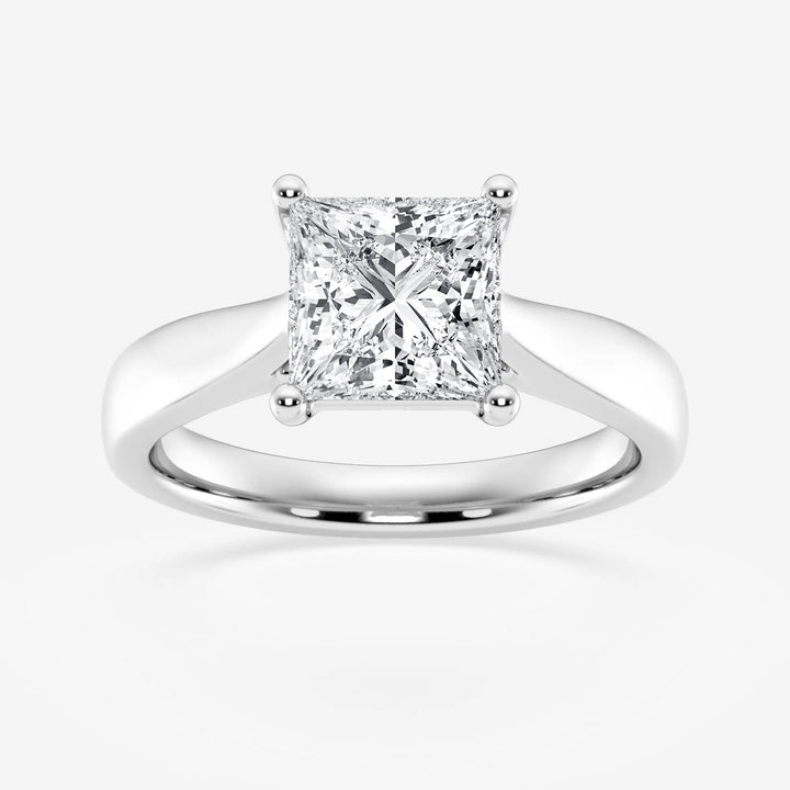 1.0CT Princess Cut Moissanite Diamond Solitaire Engagement Ring