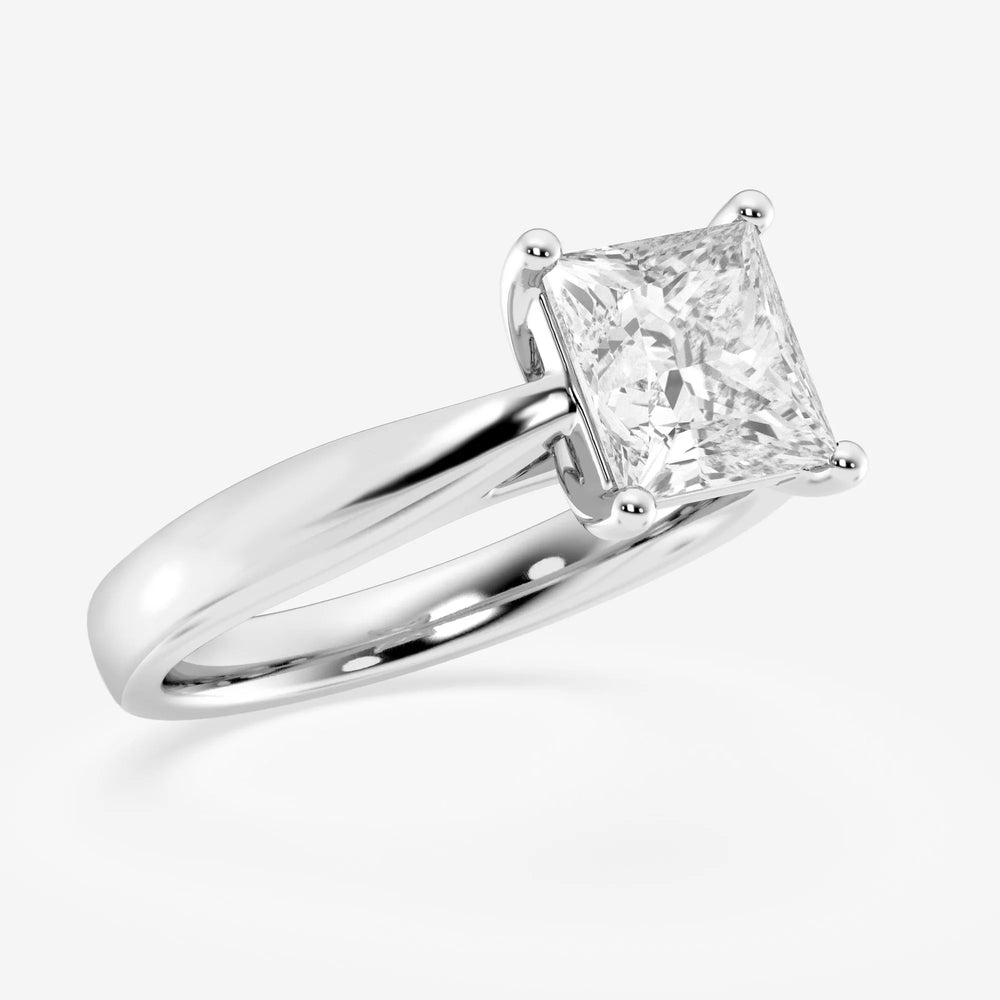 1.0CT Princess Cut Moissanite Diamond Solitaire Engagement Ring
