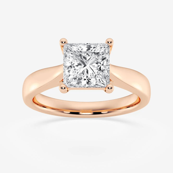 1.0CT Princess Cut Moissanite Diamond Solitaire Engagement Ring