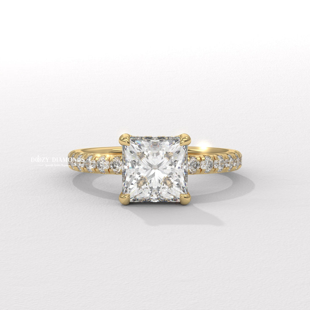 princess hidden halo ring, hidden halo engagement ring, princess diamond ring, princess cut diamond ring, hidden halo diamond ring, princess engagement ring, princess shape diamond ring,