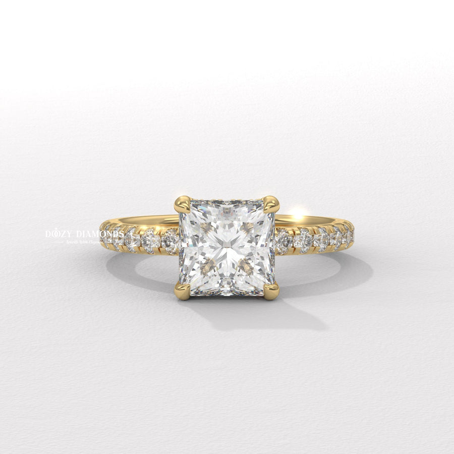 princess hidden halo ring, hidden halo engagement ring, princess diamond ring, princess cut diamond ring, hidden halo diamond ring, princess engagement ring, princess shape diamond ring,