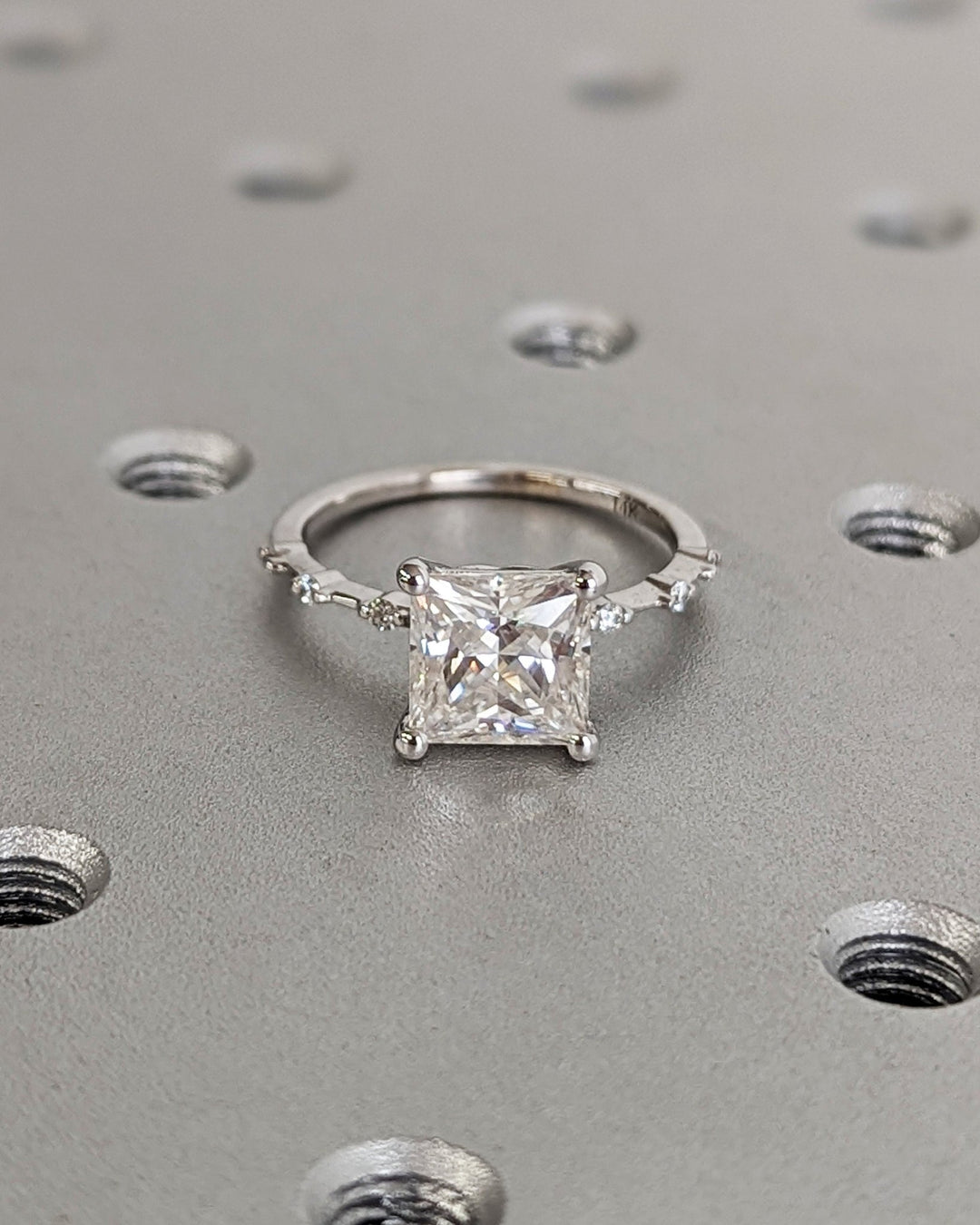 engagement ring with petite pave diamonds