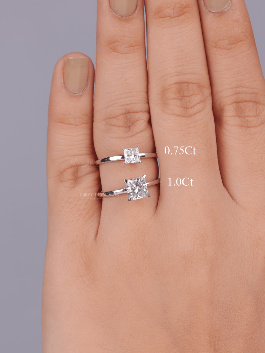 Discover princess solitaire lab grown diamond engagement ring online