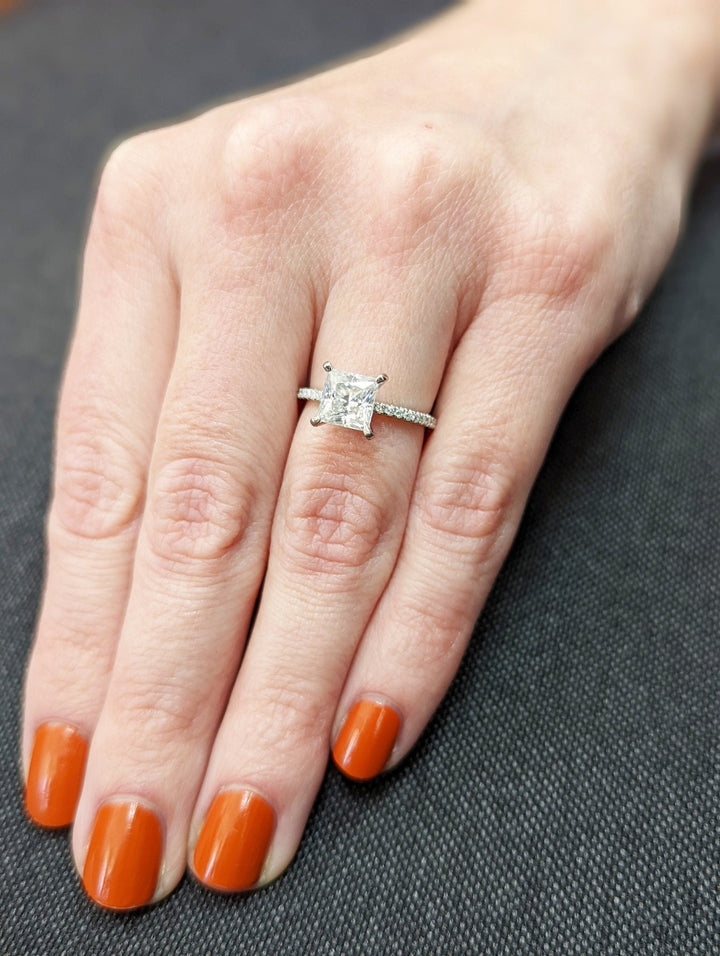 princess diamond wedding band