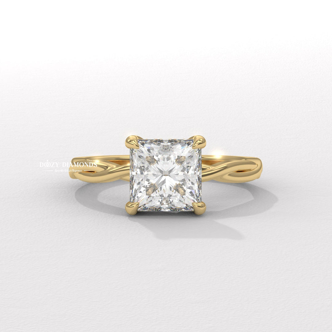 nature inspired engagement ring, floral engagement ring, botanical engagement ring, princess diamond ring, leaf engagement ring, vine engagement ring, flower engagement ring, nature inspired diamond ring, princess cut engagement ring, diamond engagement ring,