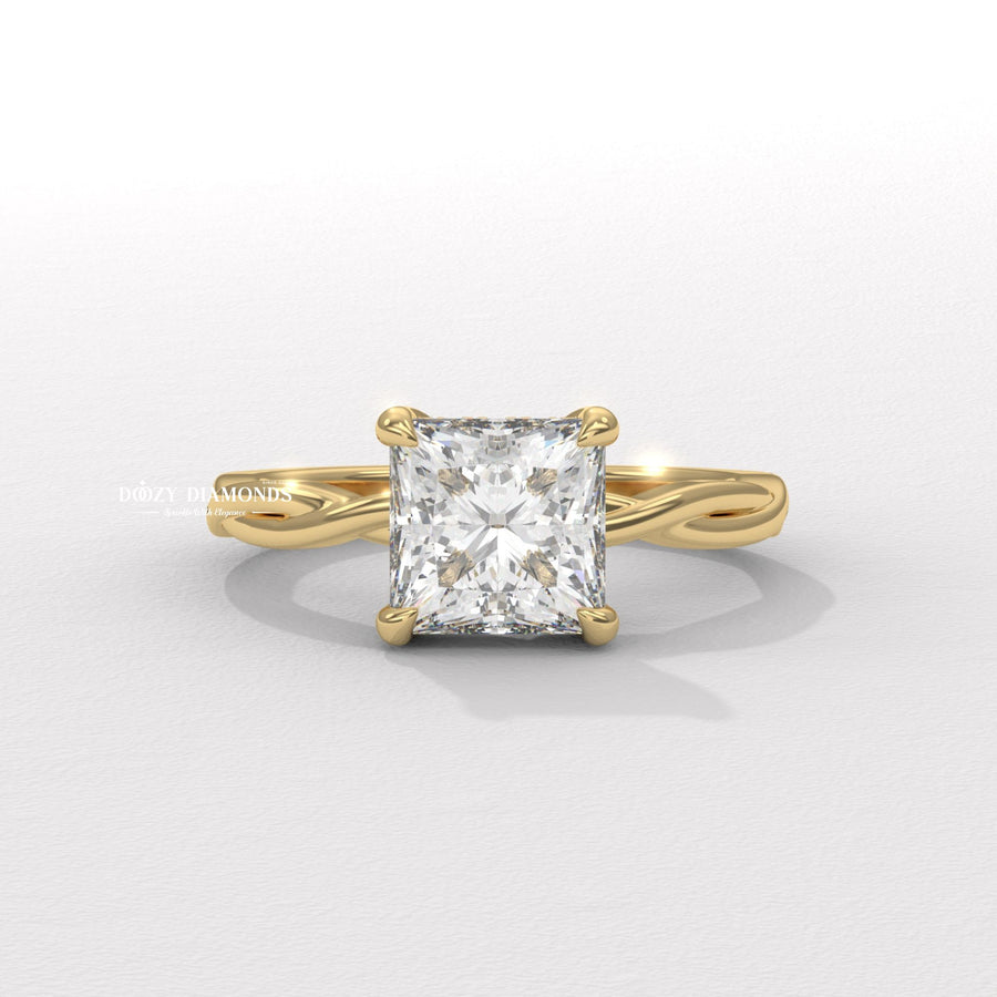 nature inspired engagement ring, floral engagement ring, botanical engagement ring, princess diamond ring, leaf engagement ring, vine engagement ring, flower engagement ring, nature inspired diamond ring, princess cut engagement ring, diamond engagement ring,