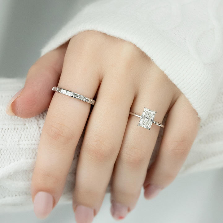1.0 - 3.0 CT Radiant Lab Grown Diamond Hidden Halo Engagement Ring - Doozy Diamonds