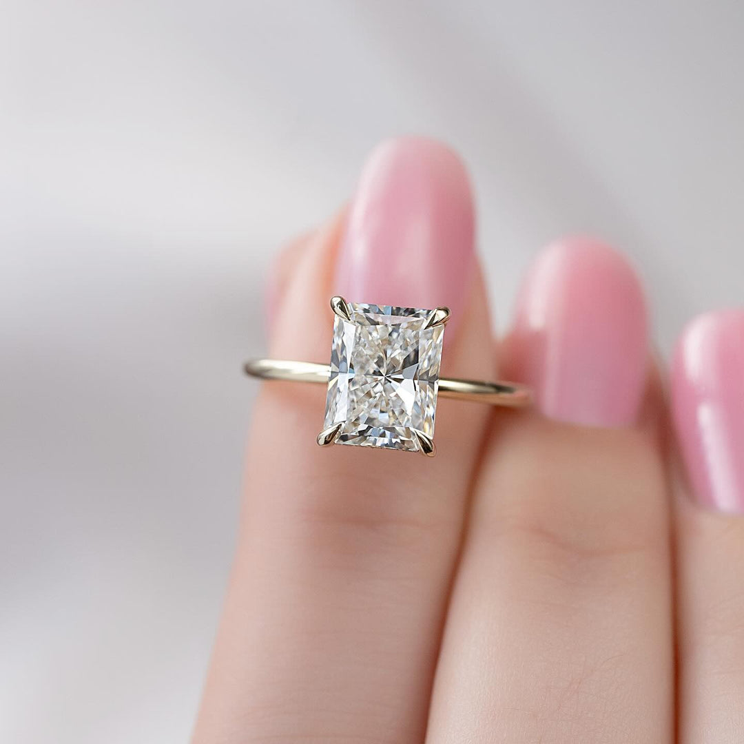1.0 - 3.0 CT Radiant Lab Grown Diamond Hidden Halo Engagement Ring - Doozy Diamonds