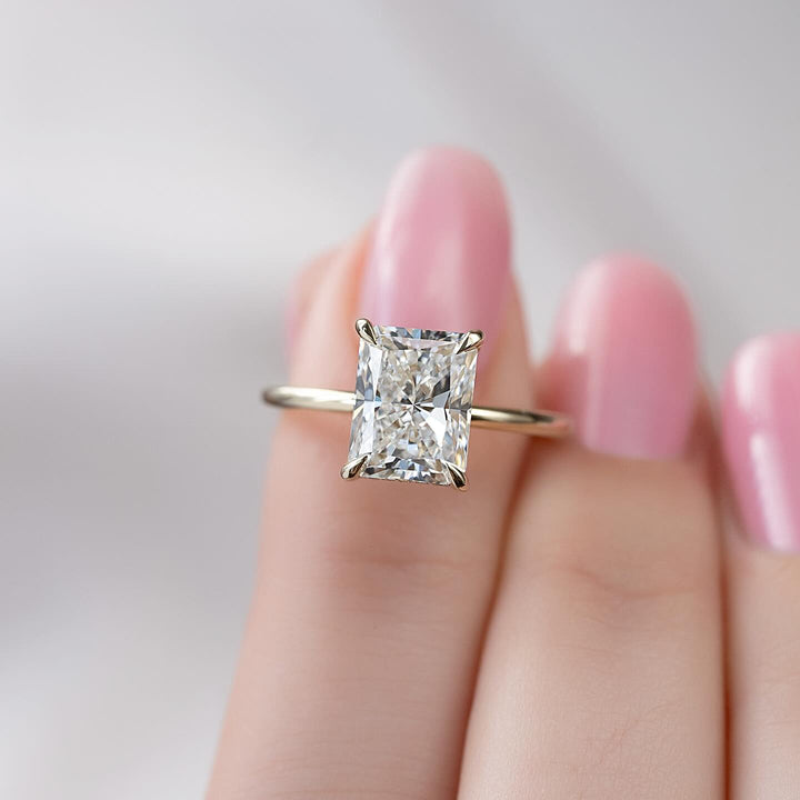1.0 - 3.0 CT Radiant Lab Grown Diamond Hidden Halo Engagement Ring - Doozy Diamonds