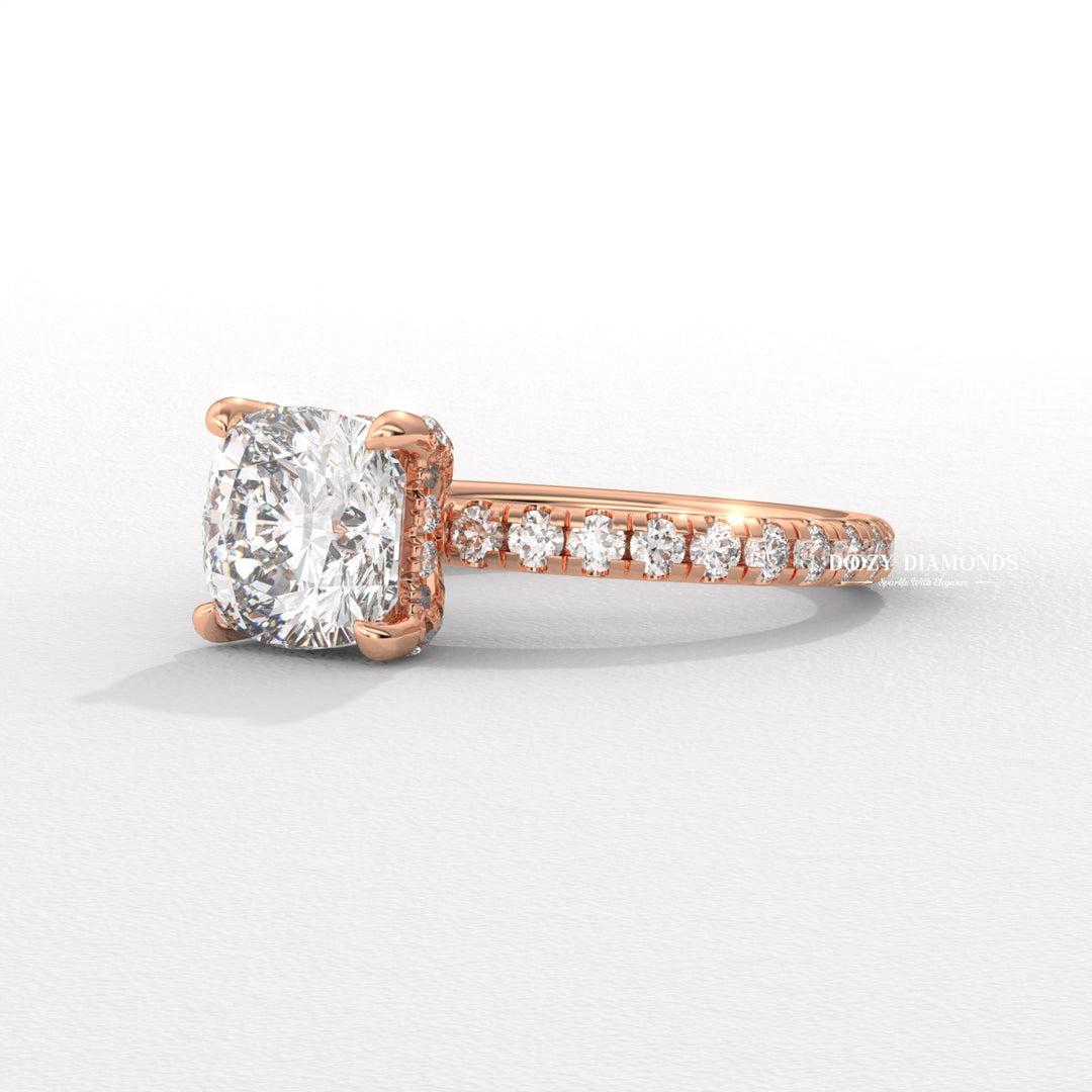 sparkling bridal ring, forever love ring, designer engagement ring, heirloom engagement ring, sophisticated diamond ring, luxury ring for women, wedding proposal ring, premium bridal jewelry, timeless bridal jewelry, elegant bridal jewelry, cushion halo ring, cushion hidden halo ring