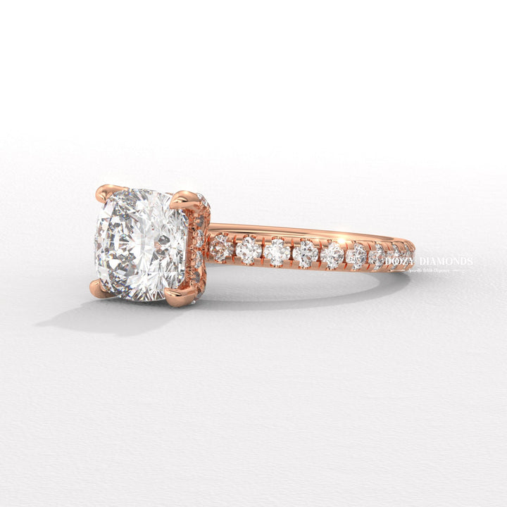 sparkling bridal ring, forever love ring, designer engagement ring, heirloom engagement ring, sophisticated diamond ring, luxury ring for women, wedding proposal ring, premium bridal jewelry, timeless bridal jewelry, elegant bridal jewelry, cushion halo ring, cushion hidden halo ring