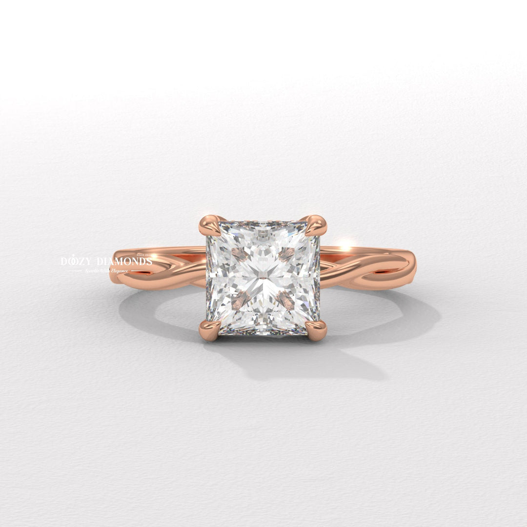 proposal diamond ring, contemporary bridal ring, sustainable luxury jewelry, modern bridal ring, elegant wedding ring, princess cut bridal ring, luxury proposal ring, diamond ring gift for her,