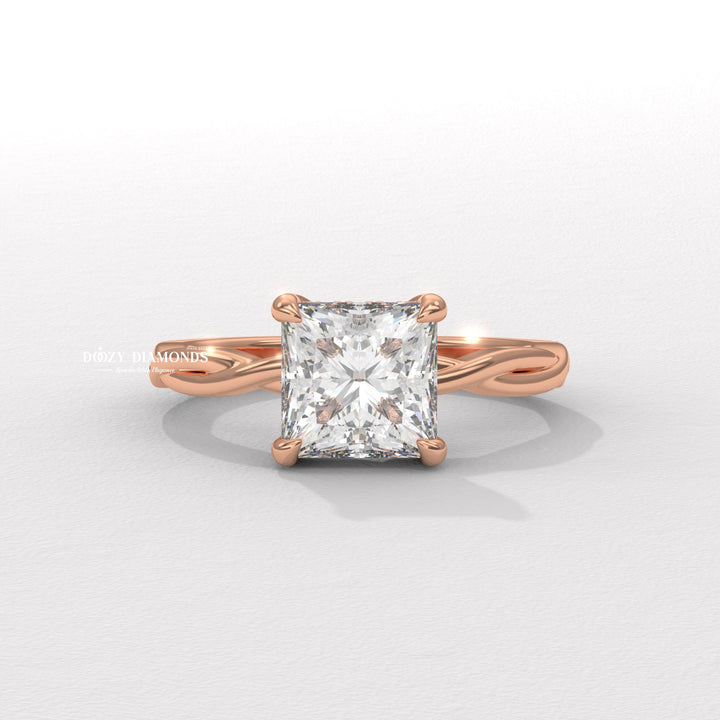 proposal diamond ring, contemporary bridal ring, sustainable luxury jewelry, modern bridal ring, elegant wedding ring, princess cut bridal ring, luxury proposal ring, diamond ring gift for her,