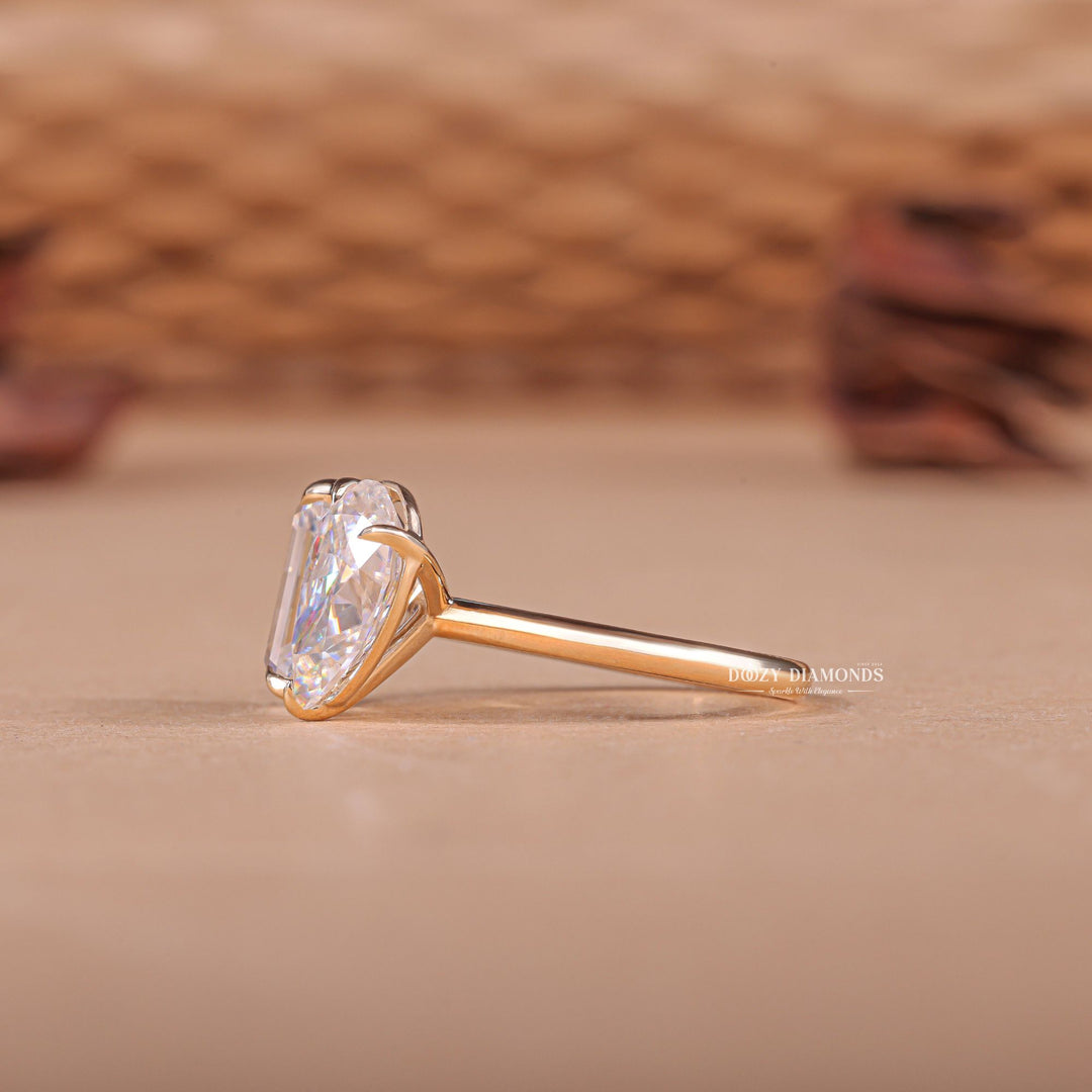 Pear & Emerald Cut Lab Grown Toi et Moi Diamond E/VS2 Engagement Ring - Doozy Diamonds