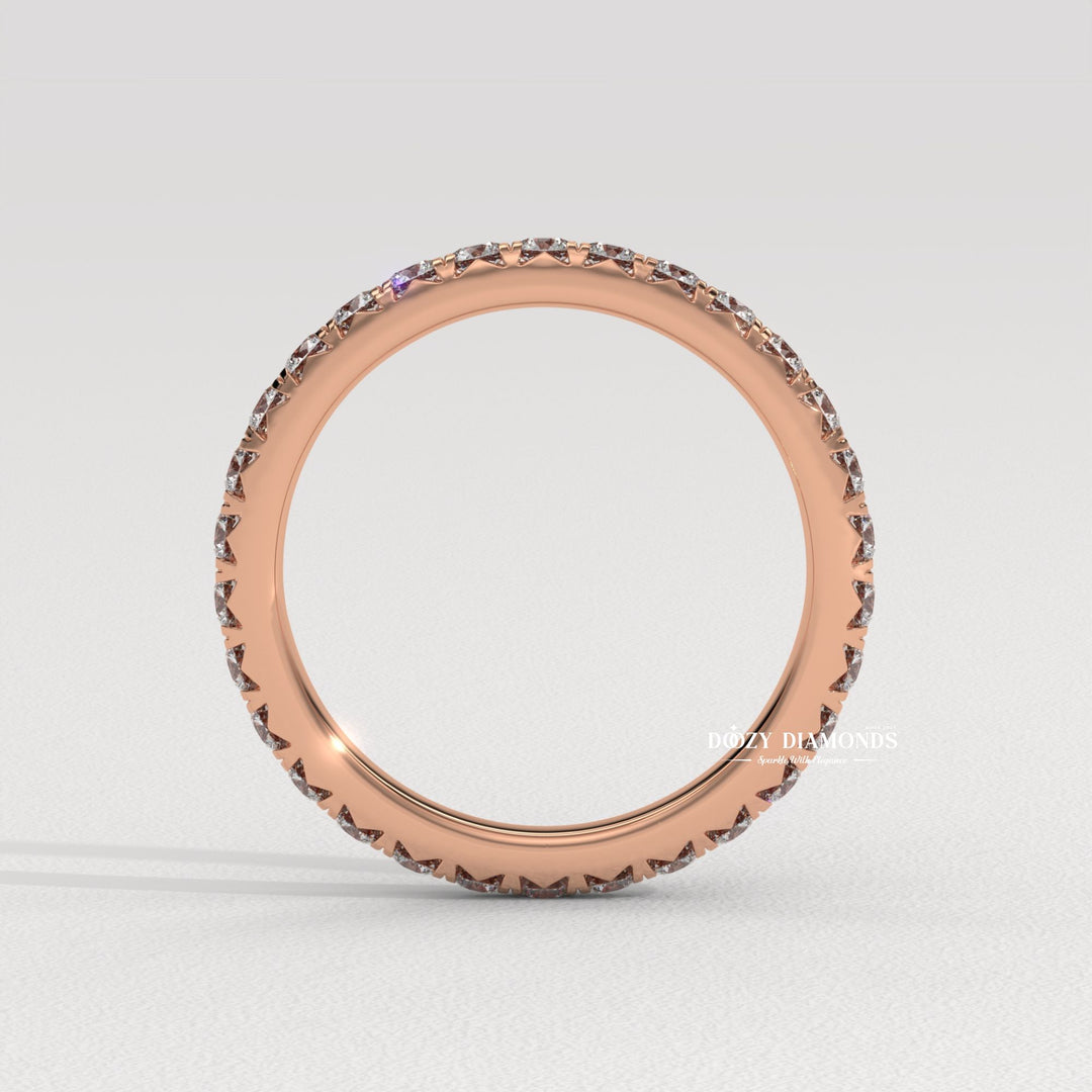 Round Lab Created Diamond Eternity Wedding Band for Women