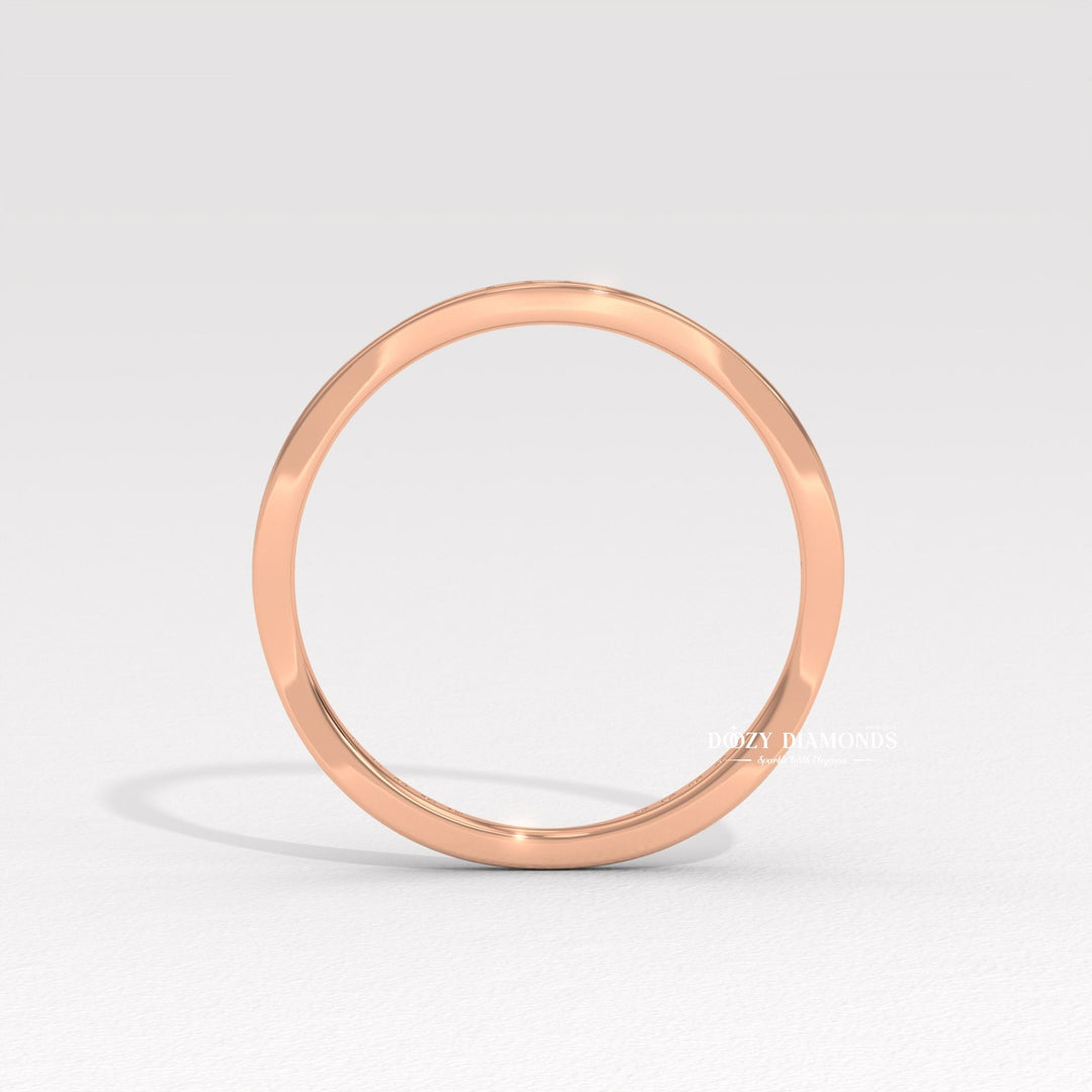 Round Lab Grown Tapered Pave Diamond Full Eternity Wedding Band