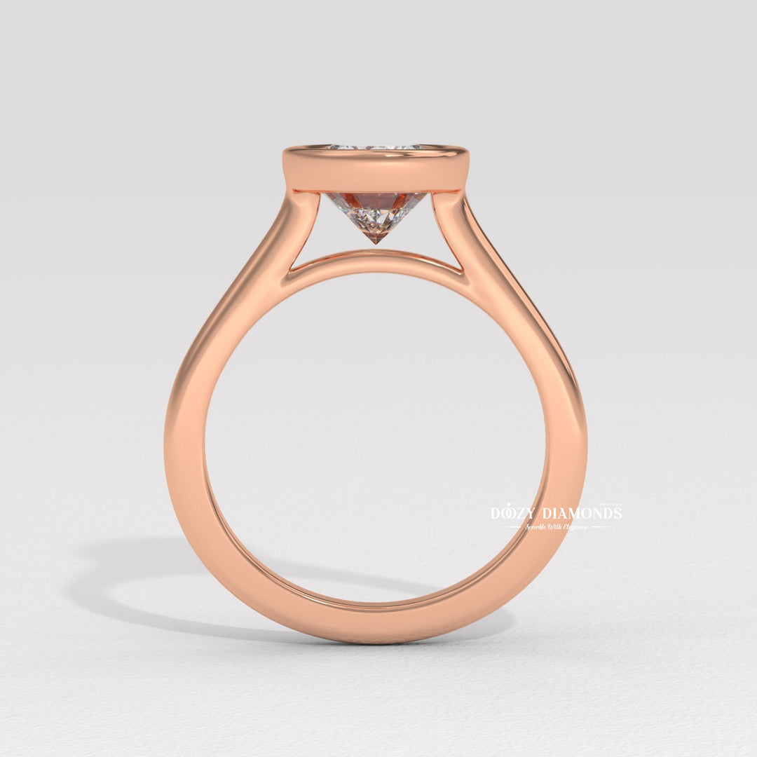 Bezel Set Engagement Ring – Oval Diamond