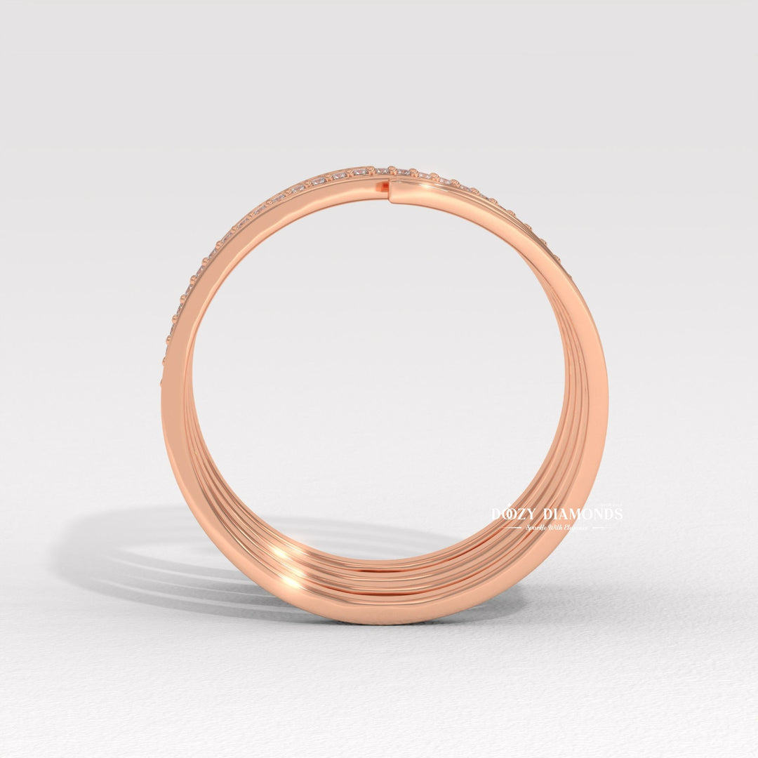 Round Diamond Spring Wedding Band - Lab Grown Diamond