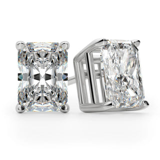 Radiant Cut Moissanite Diamond Solitaire Stud Earrings