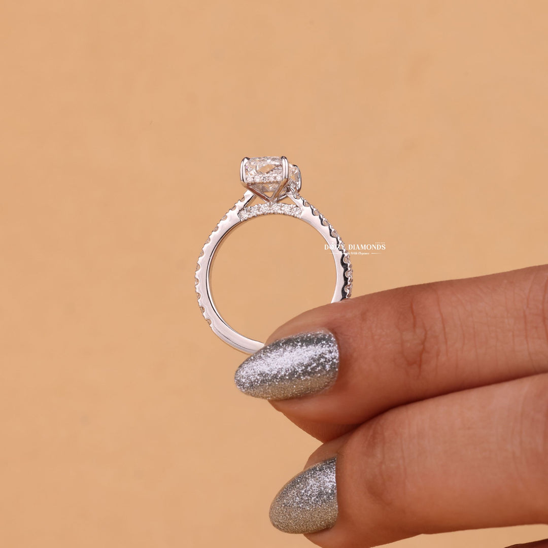 Radiant pave engagement ring, Radiant vintage engagement ring, Radiant classic engagement ring, Radiant modern engagement ring, Radiant three-stone engagement ring, 