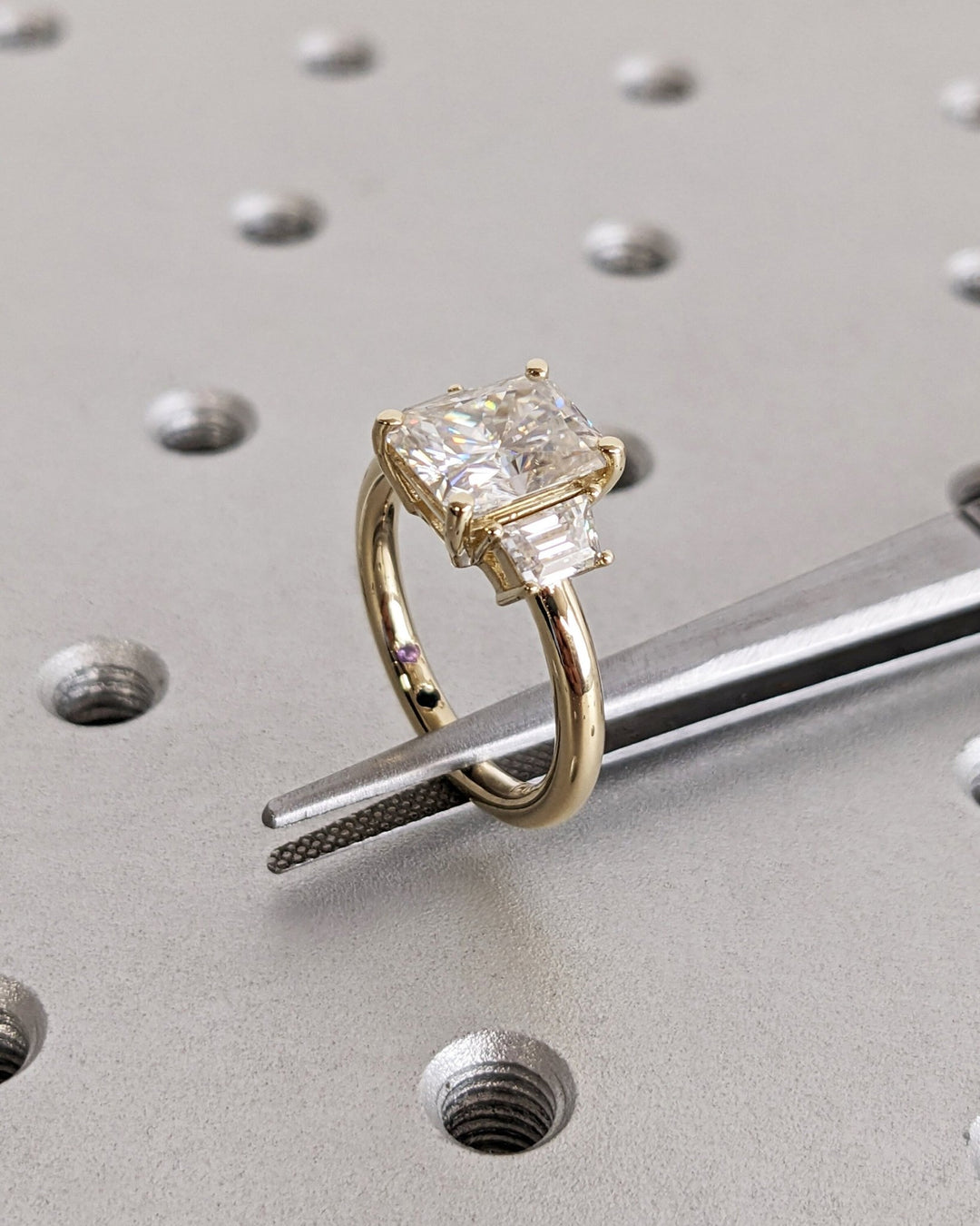 Elegant Radiant Cut Lab Diamond Engagement Ring