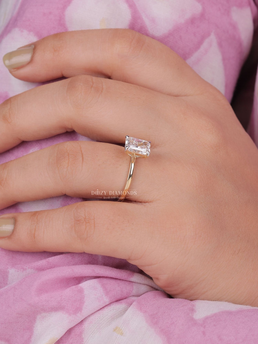 0.75ct - 2.0ct Radiant F - VS1 Solitaire Lab Grown Diamond Engagement Ring - Doozy Diamonds