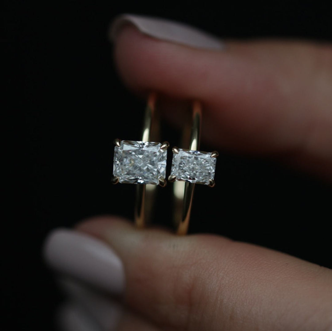 lab created diamond rings