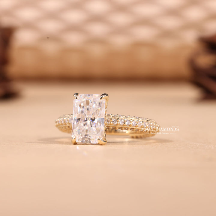 lab grown wedding ring, lab diamond wedding ring, premium lab grown jewelry, sustainable diamond ring, ethical lab grown diamond ring, luxury lab diamond ring, radiant cut lab diamond ring,