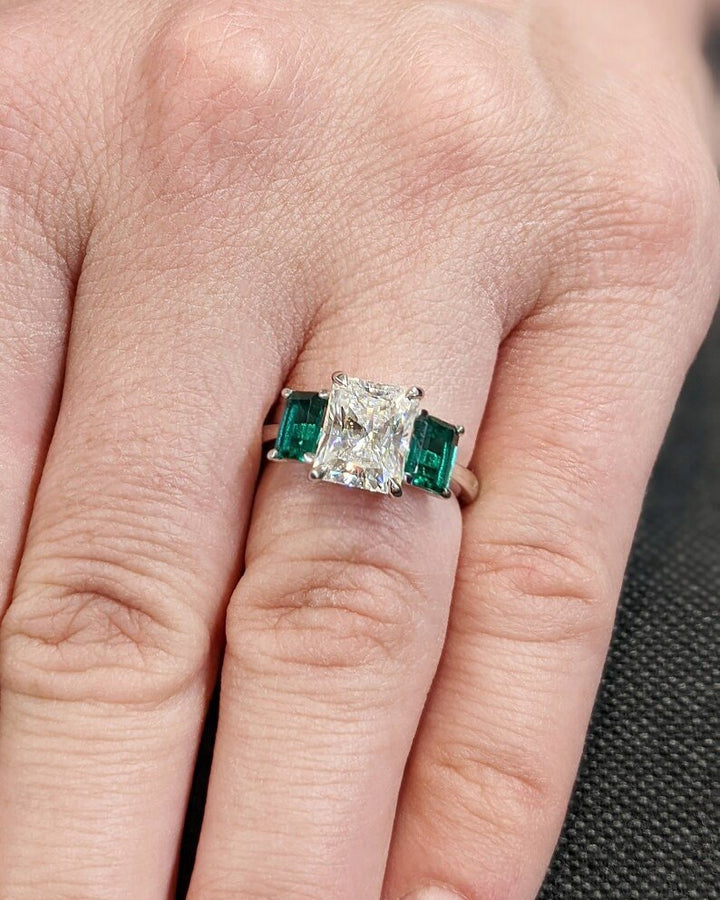 three stone engagement ring,