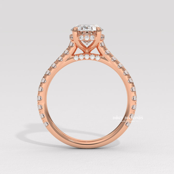 vintage style ring, modern halo ring, classic halo ring, oval diamond halo, micro pave diamond ring, french pave diamond ring, shared prong pave ring, split shank engagement ring, twisted band ring,