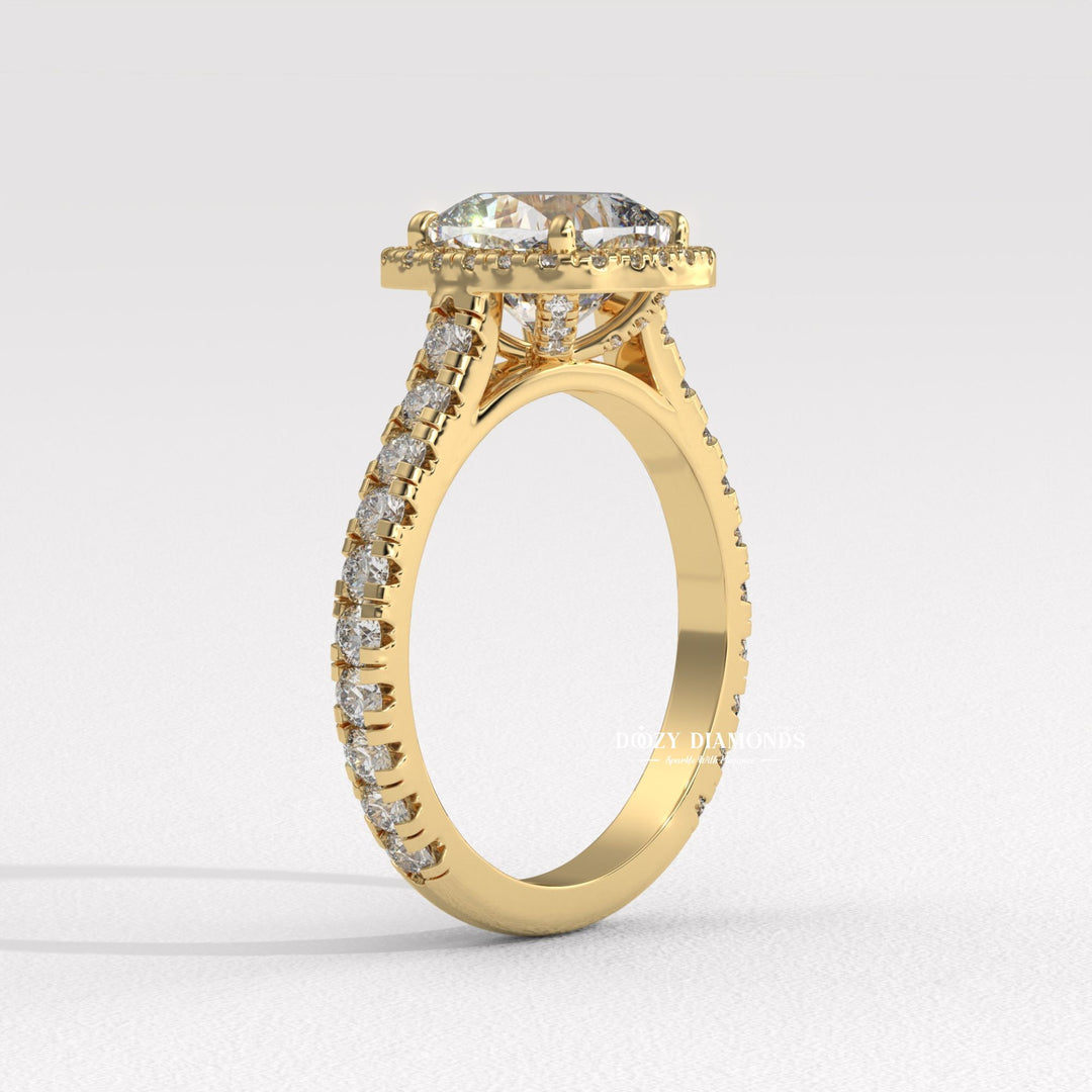 Cushion vintage engagement ring, Cushion classic engagement ring, Cushion modern engagement ring, Cushion three-stone engagement ring, 