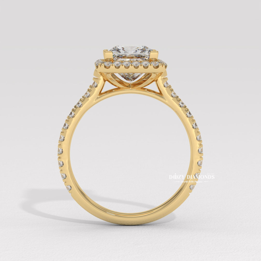 Princess side stone engagement ring, Princess cathedral engagement ring, Princess bezel engagement ring, Princess tension set engagement ring, 