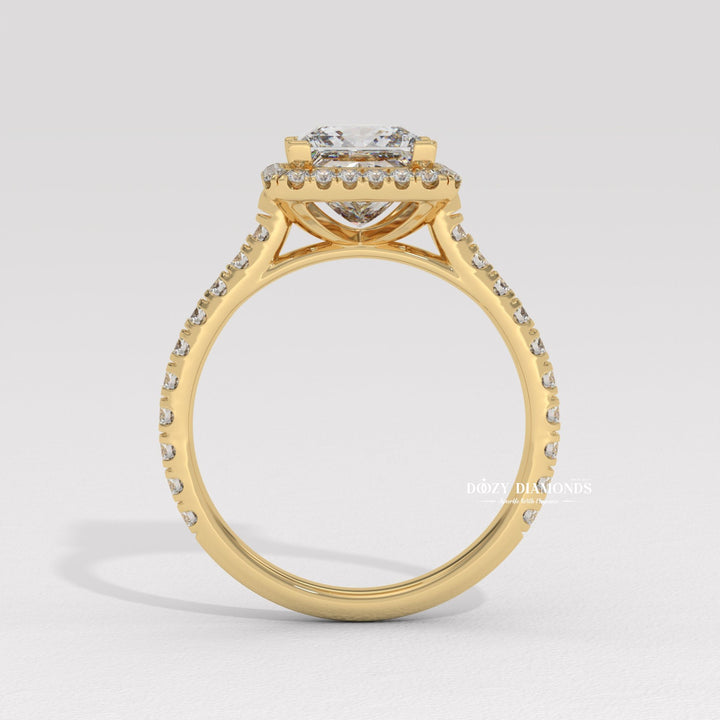 Princess side stone engagement ring, Princess cathedral engagement ring, Princess bezel engagement ring, Princess tension set engagement ring, 