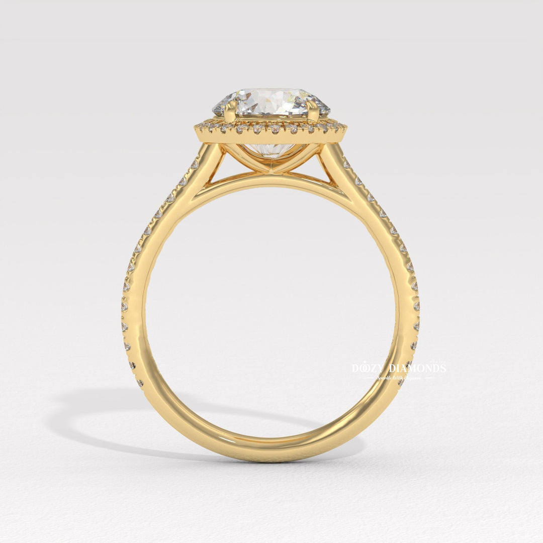 Round lab-grown engagement ring, Round natural engagement ring, Round certified engagement ring, Round affordable luxury engagement ring, Round budget engagement ring