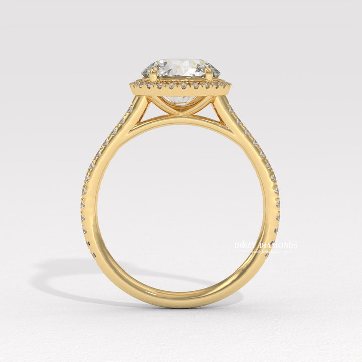 Round lab-grown engagement ring, Round natural engagement ring, Round certified engagement ring, Round affordable luxury engagement ring, Round budget engagement ring