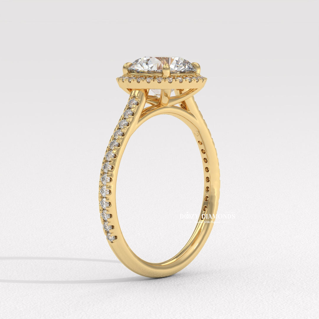 Round trendy engagement ring, Round fashionable engagement ring, Round ethical engagement ring, Round sustainable engagement ring, Round conflict-free engagement ring,