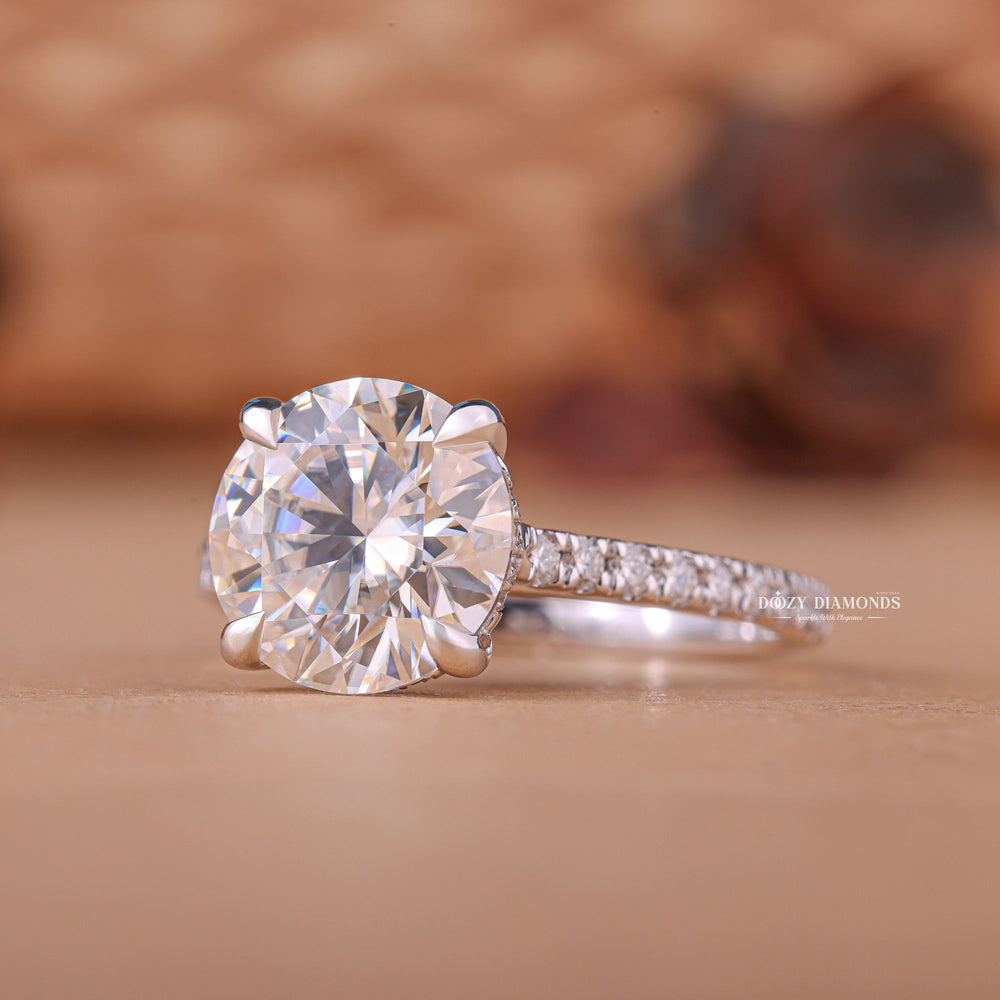 2.0CT - 3.0CT Round F/VS1 Lab Grown Diamond Hidden Halo Engagement Ring - Doozy Diamonds