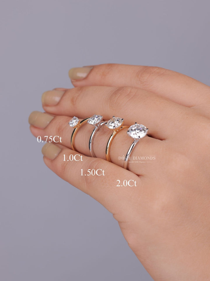 0.75ct - 2.0ct Round E - VS1 Lab Grown Solitaire Diamond Engagement Ring - Doozy Diamonds