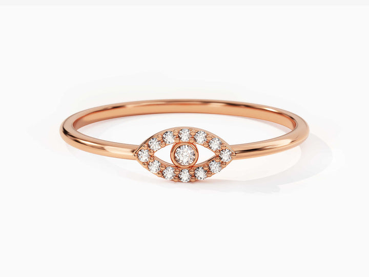 Round Diamond  Evil Eye Ring For Women